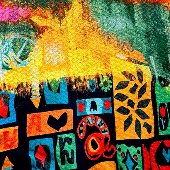 Ali Miles Top Women's PM‎ Colorful Art Art-to-Wear Boho Abstract Asymmetrical - Picture 3 of 9